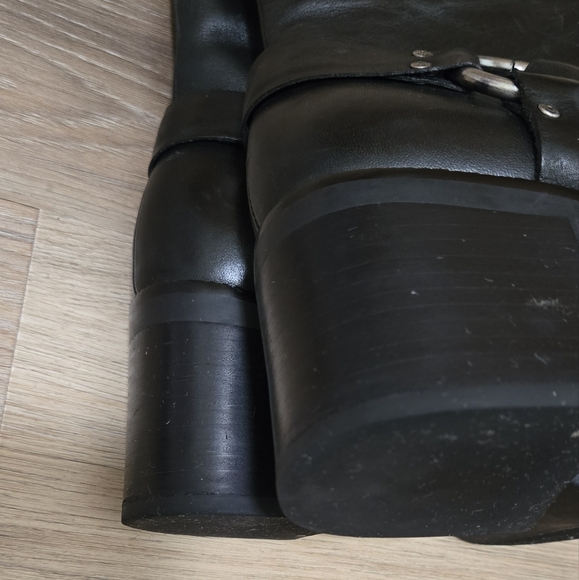 Harley-Davidson Black Leather Upper Rounded Toe Biker Boot Size 10 - Picture 4 of 12